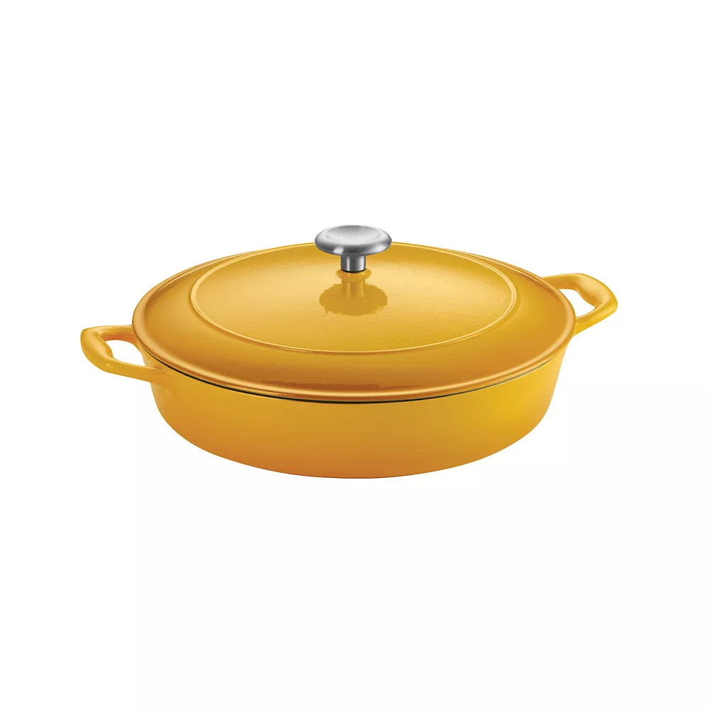 Tramontina Enameled Cast-Iron 4-qt. Covered Braiser 4 Tramontina Enameled Cast-Iron 4-qt. Covered Braiser - Image 2