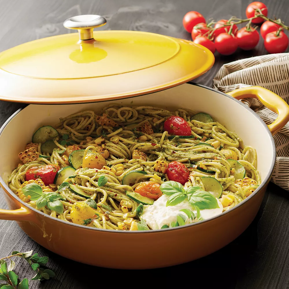Tramontina Enameled Cast-Iron 4-qt. Covered Braiser 6 Tramontina Enameled Cast-Iron 4-qt. Covered Braiser - Image 4