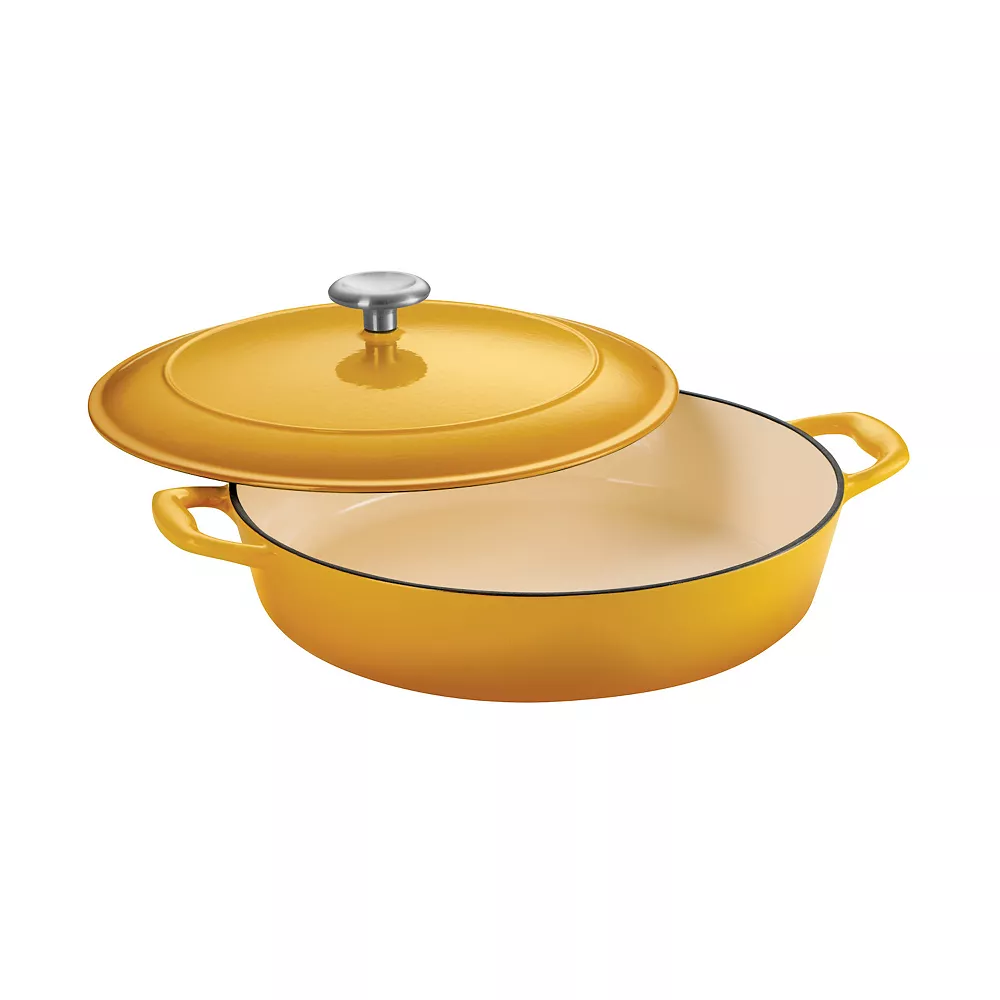 Tramontina Enameled Cast-Iron 4-qt. Covered Braiser 3 Tramontina Enameled Cast-Iron 4-qt. Covered Braiser