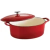 Tramontina Enameled Cast-Iron 7-qt. Oval Dutch Oven 2 Tramontina Enameled Cast-Iron 7-qt. Oval Dutch Oven -Tramontina 1250880 Red
