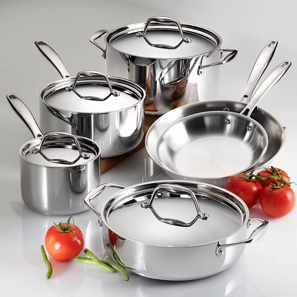 Tramontina Gourmet Tri-Ply 10-pc. Stainless Steel Cookware Set 4 Tramontina Gourmet Tri-Ply 10-pc. Stainless Steel Cookware Set - Image 2