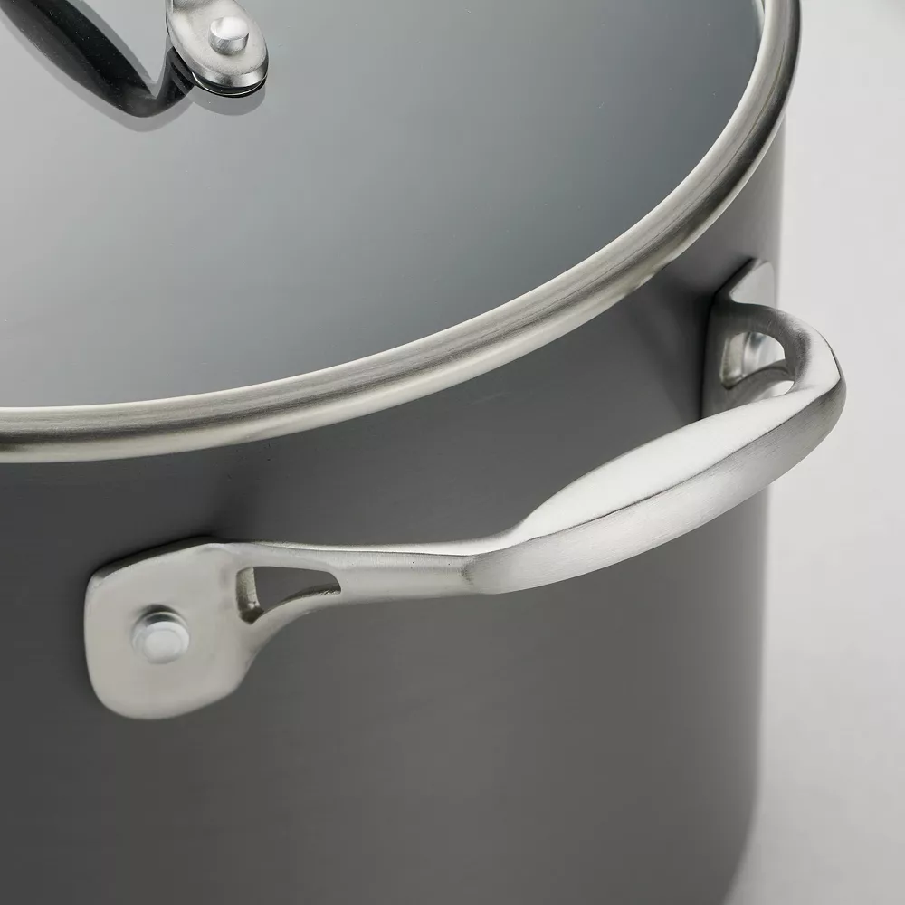 Tramontina 8-qt. Hard-Anodized Aluminum Covered Stock Pot 7 Tramontina 8-qt. Hard-Anodized Aluminum Covered Stock Pot - Image 5