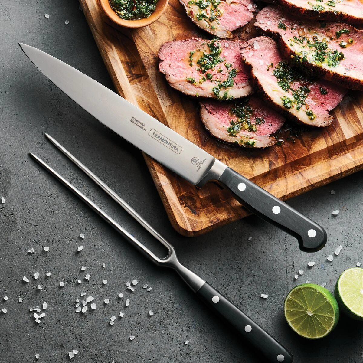 Tramontina Forged Traditional 2 Pc Carving Set (Carving Fork And 8 In. Slicer) 3 Tramontina Forged Traditional 2 Pc Carving Set (Carving Fork And 8 In. Slicer)