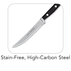 Tramontina Forged 5 Pc Deluxe Steak Knife Set With Hardwood Counter Block -Tramontina 80008030ANI001G