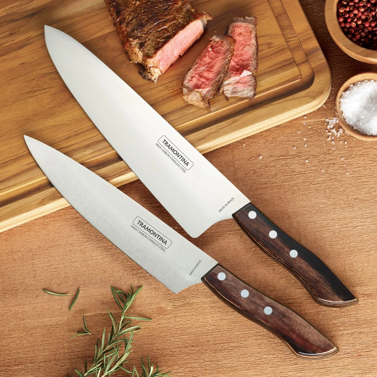 Tramontina Churrasco BBQ 3 Pc Chef Knives And Grill Fork Set 4 Tramontina Churrasco BBQ 3 Pc Chef Knives And Grill Fork Set - Image 2