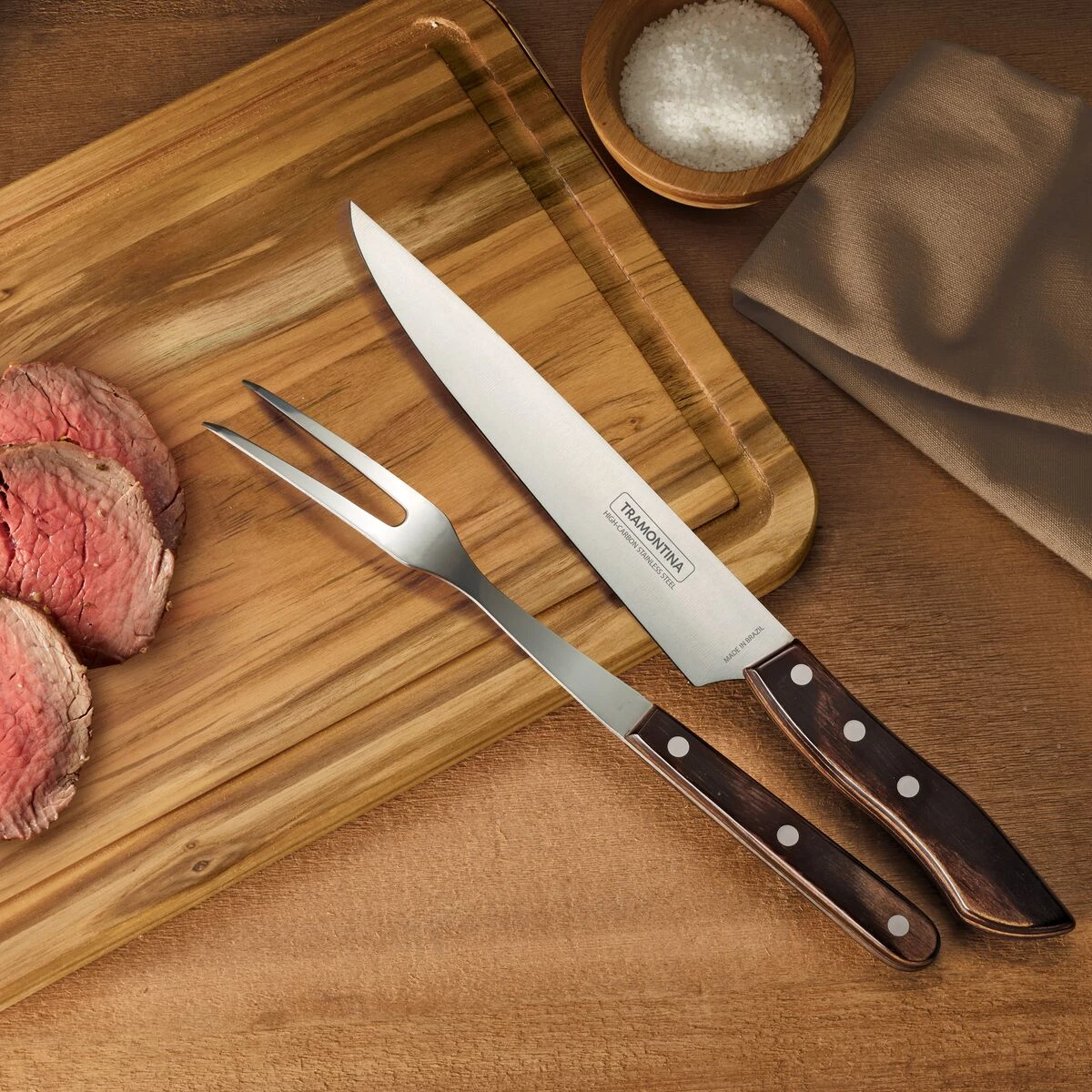 Tramontina Churrasco BBQ 3 Pc Carving And Cutting Board Set 3 Tramontina Churrasco BBQ 3 Pc Carving And Cutting Board Set