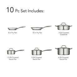 Tramontina Prima 10 Pc Stainless Steel Cookware Set 29 Tramontina Prima 10 Pc Stainless Steel Cookware Set -Tramontina 80101202IXI001G