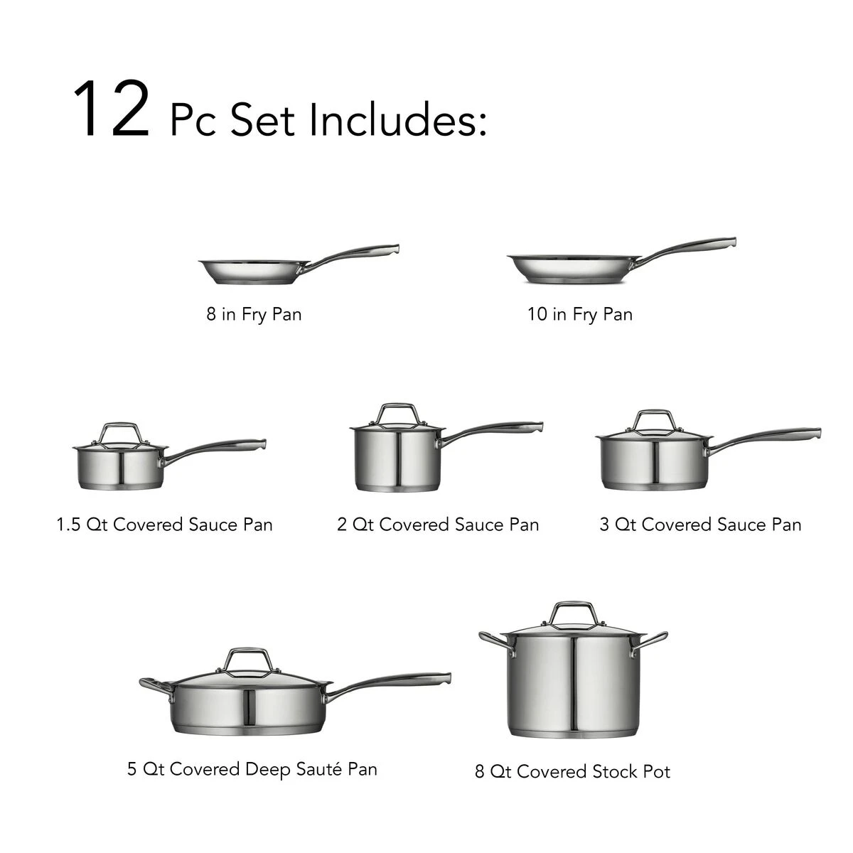 Tramontina Prima 12 Pc Stainless Steel Cookware Set 16 Tramontina Prima 12 Pc Stainless Steel Cookware Set - Image 14