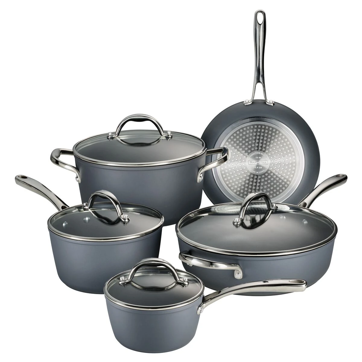 Tramontina 9 Pc Induction Nonstick Cookware Set - Slate Gray 6 Tramontina 9 Pc Induction Nonstick Cookware Set - Slate Gray - Image 4