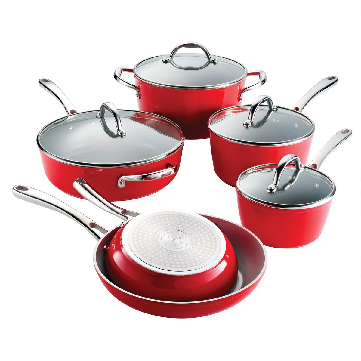 Tramontina 10 Pc Cold-Forged Induction Ceramic Cookware Set - Red 12 Tramontina 10 Pc Cold-Forged Induction Ceramic Cookware Set - Red - Image 10