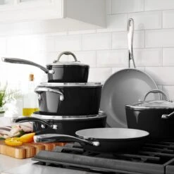 Tramontina 10 Pc Cold-Forged Induction Ceramic Cookware Set - Black