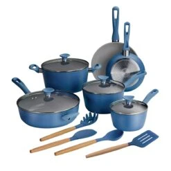 Tramontina 14 Pc Ceramic Induction-Ready Cookware Set - Blue 20 Tramontina 14 Pc Ceramic Induction-Ready Cookware Set - Blue -Tramontina 80110035IXM001G