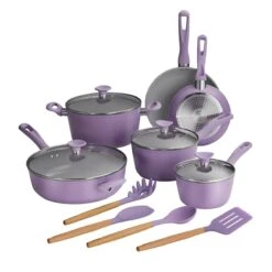Tramontina 14 Pc Ceramic Induction-Ready Cookware Set - Purple -Tramontina 80110037IXM001G