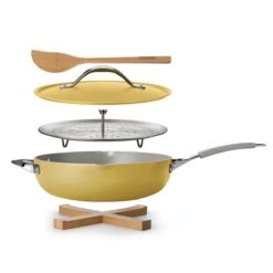 Tramontina All In One Plus Pan, 5 Qt Ceramic Non Stick - Mustard Yellow 30 Tramontina All In One Plus Pan, 5 Qt Ceramic Non Stick - Mustard Yellow -Tramontina 80110082IXM001G
