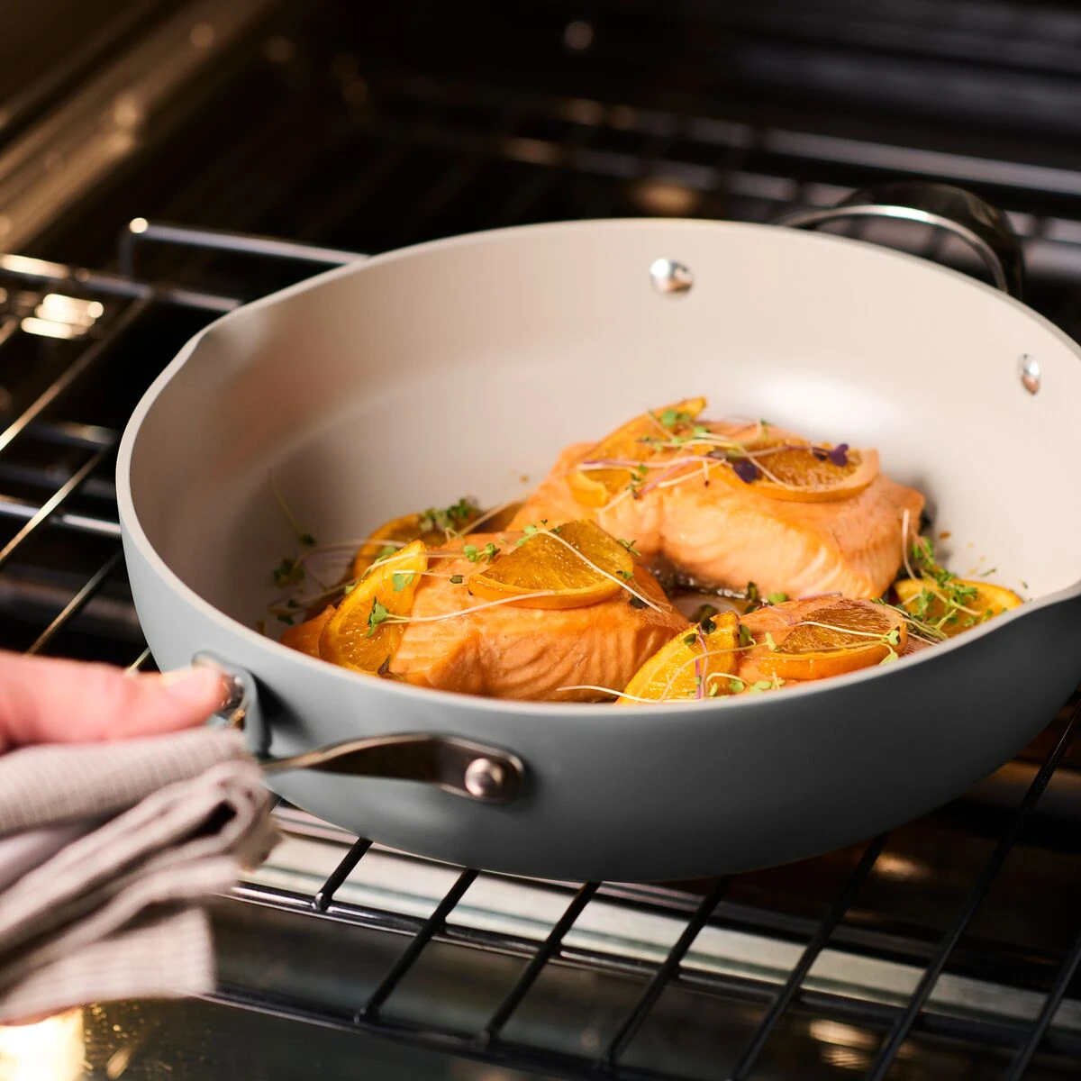 Tramontina All In One Plus Pan, 5 Qt Ceramic Non Stick - Mustard Yellow 6 Tramontina All In One Plus Pan, 5 Qt Ceramic Non Stick - Mustard Yellow - Image 4