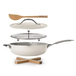 Tramontina All In One Plus Pan, 5 Qt Ceramic Non Stick - Parchment White 28 Tramontina All In One Plus Pan, 5 Qt Ceramic Non Stick - Parchment White -Tramontina 80110083IXM001G