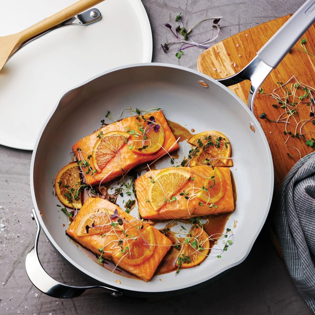 Tramontina All In One Plus Pan, 5 Qt Ceramic Non Stick - Parchment White 3 Tramontina All In One Plus Pan, 5 Qt Ceramic Non Stick - Parchment White