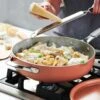 Tramontina All In One Plus Pan, 5 Qt Ceramic Non Stick - Persimmon Orange -Tramontina 80110084PRM001G