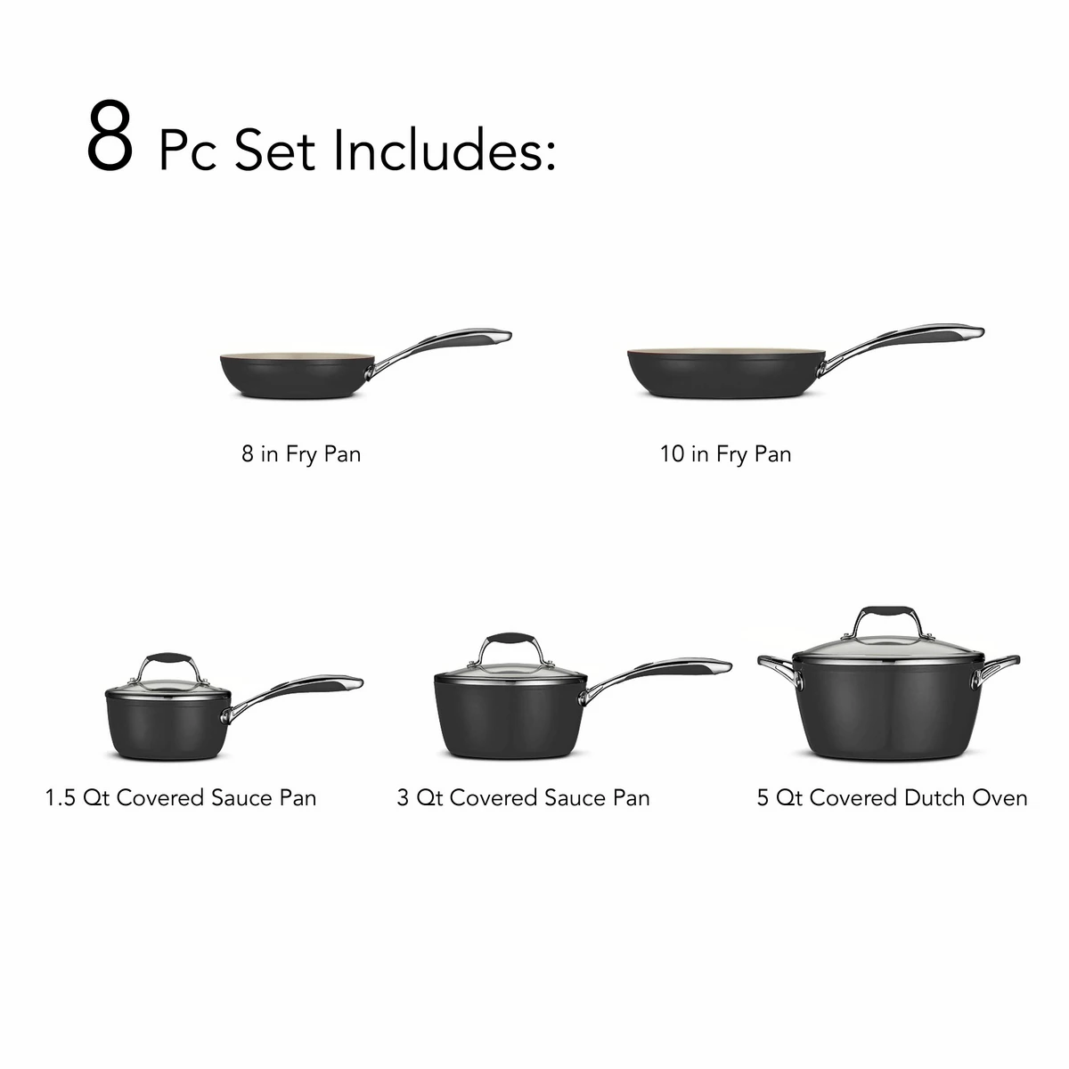 Tramontina 8 Pc Ceramic Cookware Set - Black 9 Tramontina 8 Pc Ceramic Cookware Set - Black - Image 7