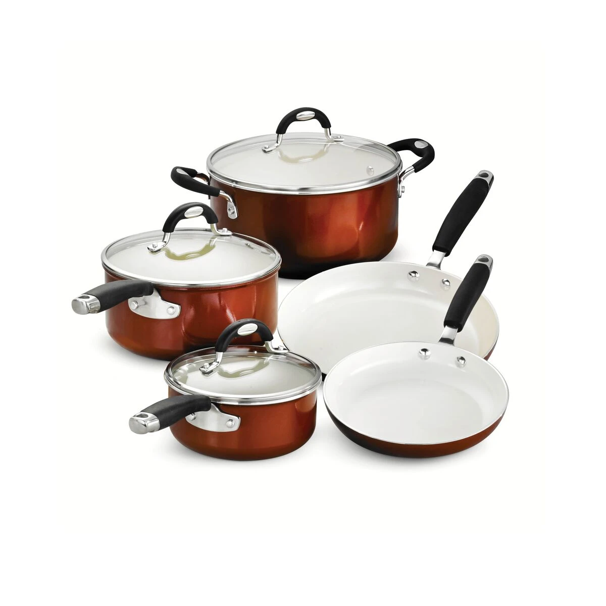 Tramontina Ceramica 8 Pc Cookware Set - Metallic Copper 5 Tramontina Ceramica 8 Pc Cookware Set - Metallic Copper - Image 3
