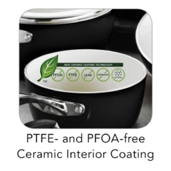 Tramontina 10 Pc Ceramic Cookware Set - Black -Tramontina 80110525ANM003G