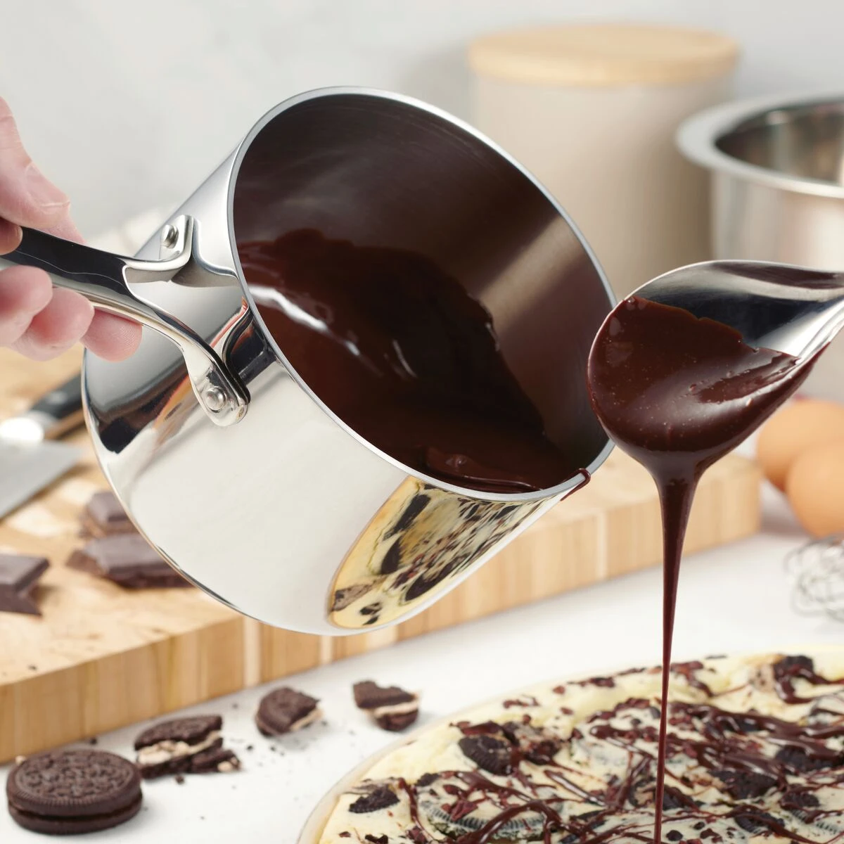 Tramontina 1.5 Qt Tri-Ply Clad Stainless Steel Covered Sauce Pan 3 Tramontina 1.5 Qt Tri-Ply Clad Stainless Steel Covered Sauce Pan