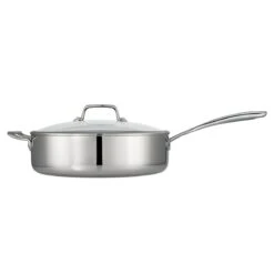 Tramontina 6 Qt Tri-Ply Clad Stainless Steel Covered Deep Sauté Pan - Glass Lids 16 Tramontina 6 Qt Tri-Ply Clad Stainless Steel Covered Deep Sauté Pan - Glass Lids -Tramontina 80116030IXM001G