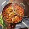Tramontina 6 Qt Tri-Ply Clad Stainless Steel Covered Deep Sauté Pan - Glass Lids 2 Tramontina 6 Qt Tri-Ply Clad Stainless Steel Covered Deep Sauté Pan - Glass Lids -Tramontina 80116030PRM001G