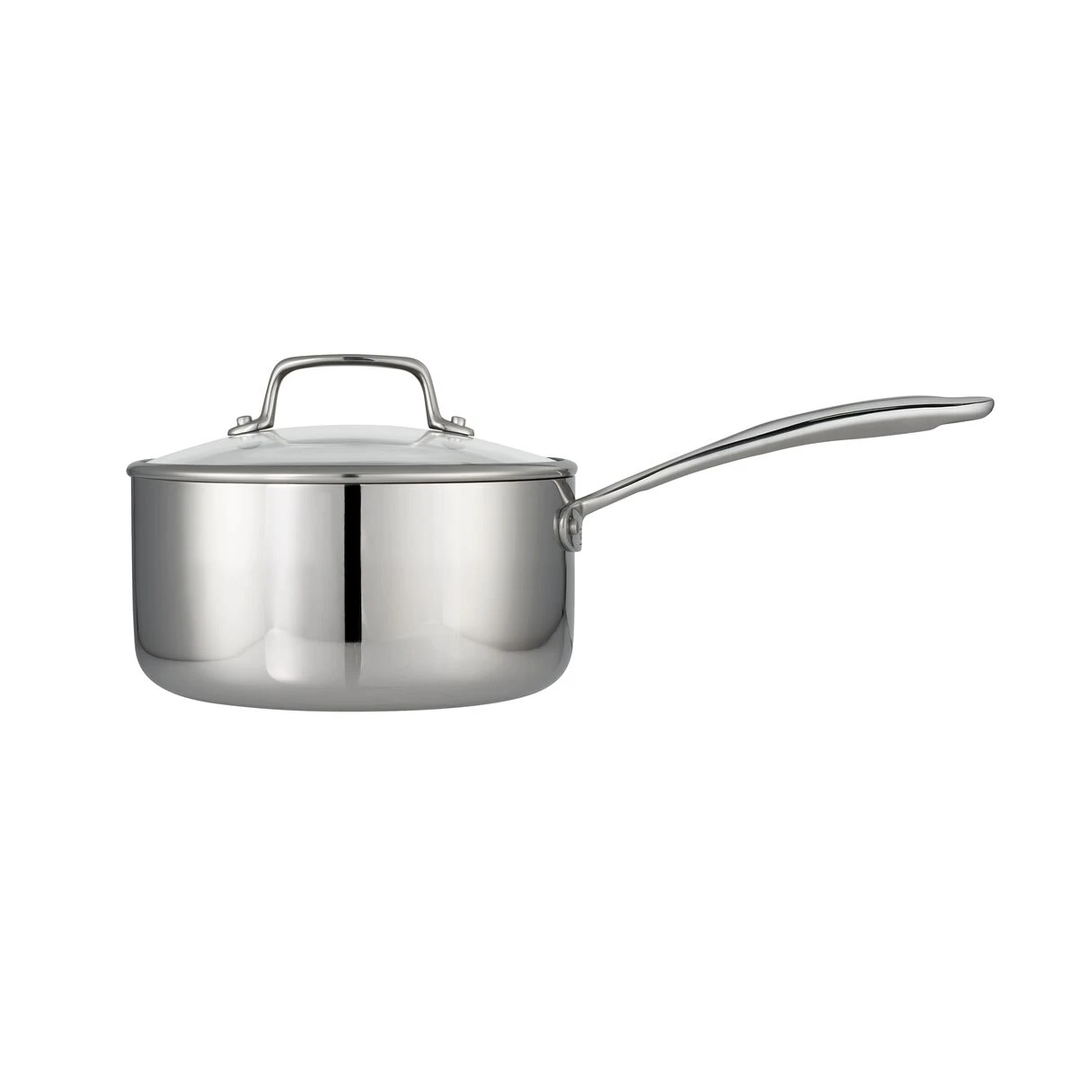 Tramontina Tri-Ply Clad 3 Qt Stainless Steel Covered Sauce Pan - Glass Lid 6 Tramontina Tri-Ply Clad 3 Qt Stainless Steel Covered Sauce Pan - Glass Lid - Image 4