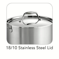 Tramontina 6 Qt Tri-Ply Clad Stainless Steel Covered Sauce Pot -Tramontina 80116040IXI002G