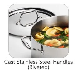 Tramontina 6 Qt Tri-Ply Clad Stainless Steel Covered Sauce Pot -Tramontina 80116040IXI003G