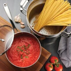 Tramontina Tri-Ply Clad 14 Pc Stainless Steel Cookware Set With Glass Lids 35 Tramontina Tri-Ply Clad 14 Pc Stainless Steel Cookware Set With Glass Lids -Tramontina 80116056IXM001G