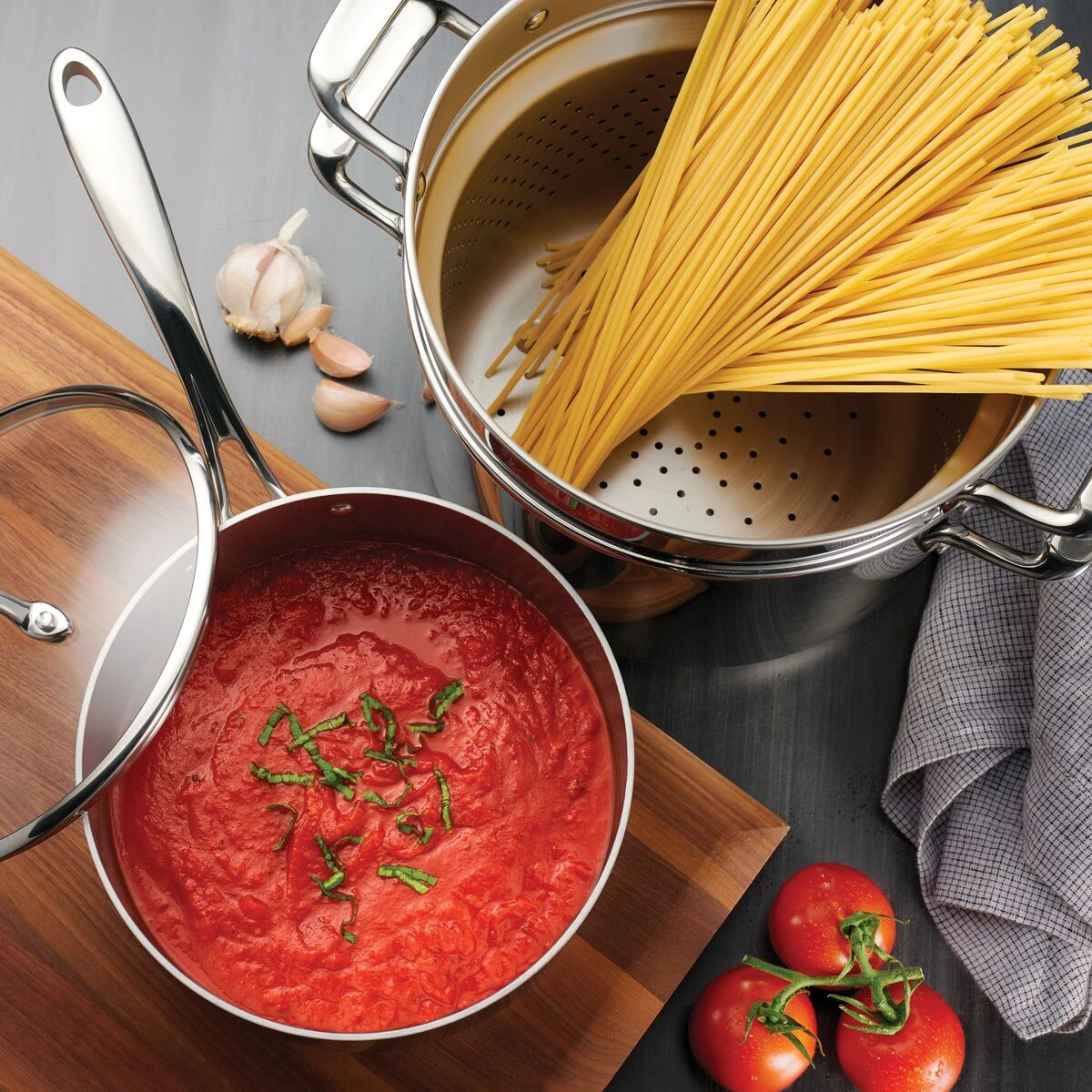 Tramontina Tri-Ply Clad 14 Pc Stainless Steel Cookware Set With Glass Lids 18 Tramontina Tri-Ply Clad 14 Pc Stainless Steel Cookware Set With Glass Lids - Image 16