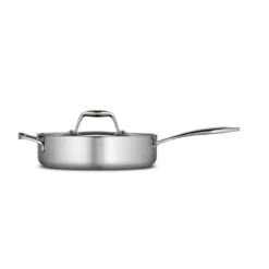 Tramontina 3 Qt Tri-Ply Clad Stainless Steel Covered Deep Sauté Pan 16 Tramontina 3 Qt Tri-Ply Clad Stainless Steel Covered Deep Sauté Pan -Tramontina 80116058IXM002G