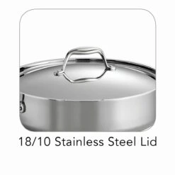 Tramontina Tri-Ply Clad 6 Qt Covered Stainless Steel Deep Sauté Pan 11 Tramontina Tri-Ply Clad 6 Qt Covered Stainless Steel Deep Sauté Pan -Tramontina 80116073IXI001G