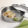 Tramontina Tri-Ply Clad 6 Qt Covered Stainless Steel Deep Sauté Pan -Tramontina 80116073PRM001G