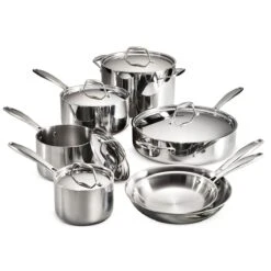 Tramontina 12 Pc Tri-Ply Clad Stainless Steel Cookware Set 12 Tramontina 12 Pc Tri-Ply Clad Stainless Steel Cookware Set -Tramontina 80116249IXM001G