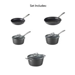 Tramontina Gourmet 8 Pc Hard Anodized Aluminum Nonstick Cookware Set -Tramontina 80123572IXI008G