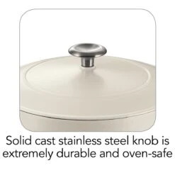 Tramontina 5.5 Qt Enameled Cast-Iron Series 1000 Covered Round Dutch Oven - Matte White -Tramontina 80131035IXI003G