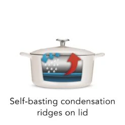 Tramontina 5.5 Qt Enameled Cast-Iron Series 1000 Covered Round Dutch Oven - Matte White -Tramontina 80131035IXI004G