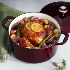 Tramontina 5.5 Qt Enameled Cast-Iron Series 1000 Covered Round Dutch Oven - Majolica Red