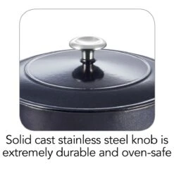 Tramontina 5.5 Qt Enameled Cast-Iron Series 1000 Covered Round Dutch Oven - Dark Blue -Tramontina 80131038IXI003G