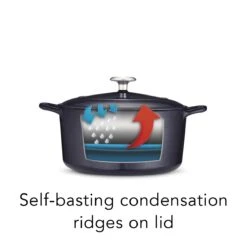 Tramontina 5.5 Qt Enameled Cast-Iron Series 1000 Covered Round Dutch Oven - Dark Blue -Tramontina 80131038IXI004G