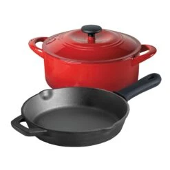Tramontina 3 Pc Essential Cast Iron Cookware Set - Red 19 Tramontina 3 Pc Essential Cast Iron Cookware Set - Red -Tramontina 80131039IXM001G