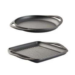 Tramontina 2 Pk Pre-Seasoned Cast Iron Grill And Griddle Set -Tramontina 80131042IXM001G