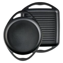 Tramontina 2 Pk Pre-Seasoned Cast Iron Grill And Griddle Set -Tramontina 80131042IXM003G