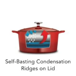 Tramontina 6.5 Qt Enameled Cast-Iron Series 1000 Covered Round Dutch Oven - Gradated Red -Tramontina 80131048IXI004G