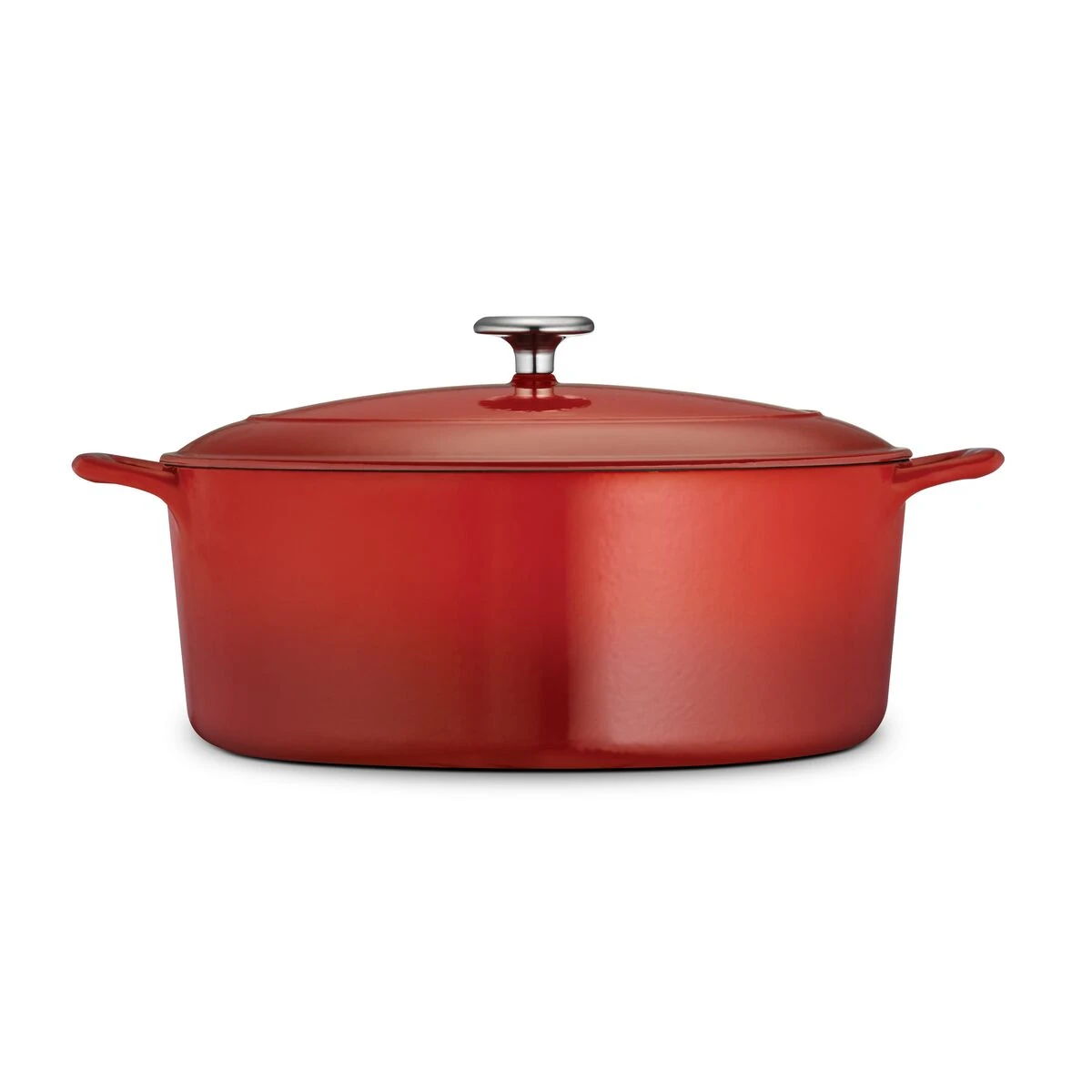 Tramontina 7 Qt Enameled Cast-Iron Series 1000 Covered Oval Dutch Oven - Gradated Red 8 Tramontina 7 Qt Enameled Cast-Iron Series 1000 Covered Oval Dutch Oven - Gradated Red - Image 6