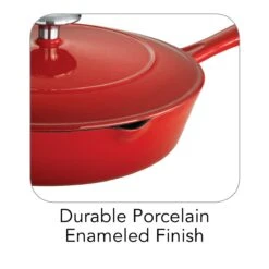 Tramontina 10 In Enameled Cast-Iron Series 1000 Covered Skillet - Gradated Red -Tramontina 80131057IXI001G