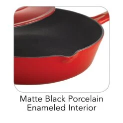 Tramontina 10 In Enameled Cast-Iron Series 1000 Covered Skillet - Gradated Red -Tramontina 80131057IXI002G